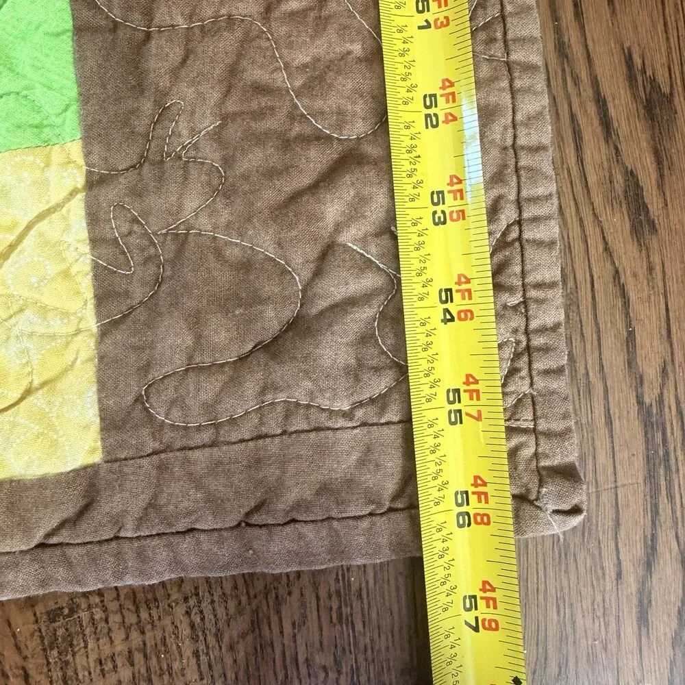 Handmade Sunflower Bee Lap Quilt 56x42.5 Floral Patchwork Throw Blanket Cottage